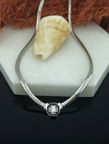 925 Ayar Zirkon Taşlı Gümüş Kolye