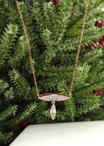 925 Ayar Zirkon Taşlı Gümüş kolye