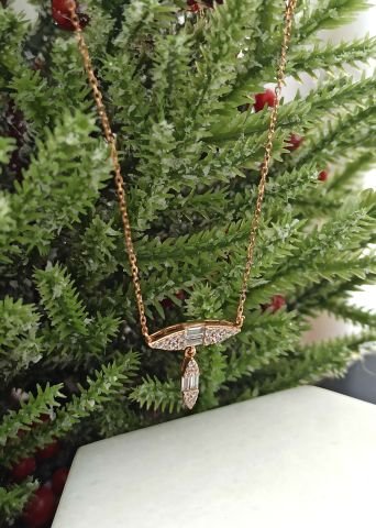 925 Ayar Zirkon Taşlı Gümüş kolye