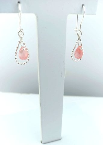 925 Ayar Özel Tasarım Damla Sallantılı Gümüş Küpe