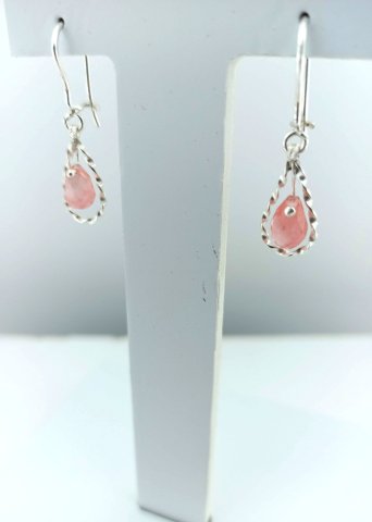 925 Ayar Özel Tasarım Damla Sallantılı Gümüş Küpe