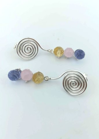 925 Ayar Özel Tasarım Sallantılı Gümüş Küpe