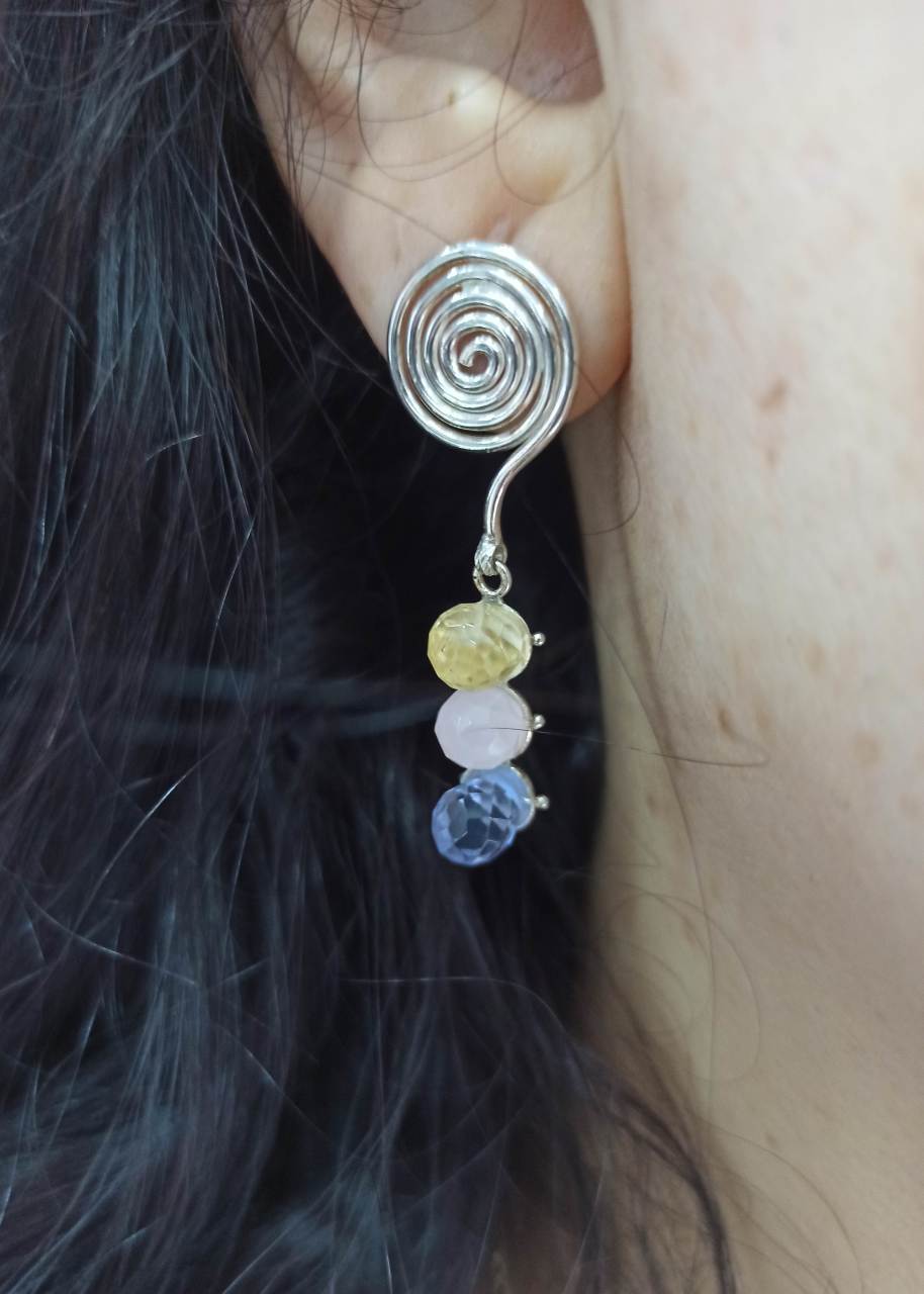 925 Ayar Özel Tasarım Sallantılı Gümüş Küpe