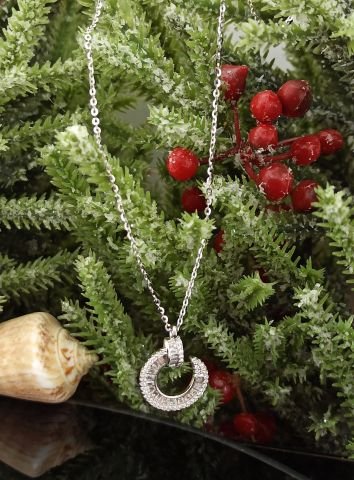 925 Ayar Zirkon Taşlı Gümüş Kolye