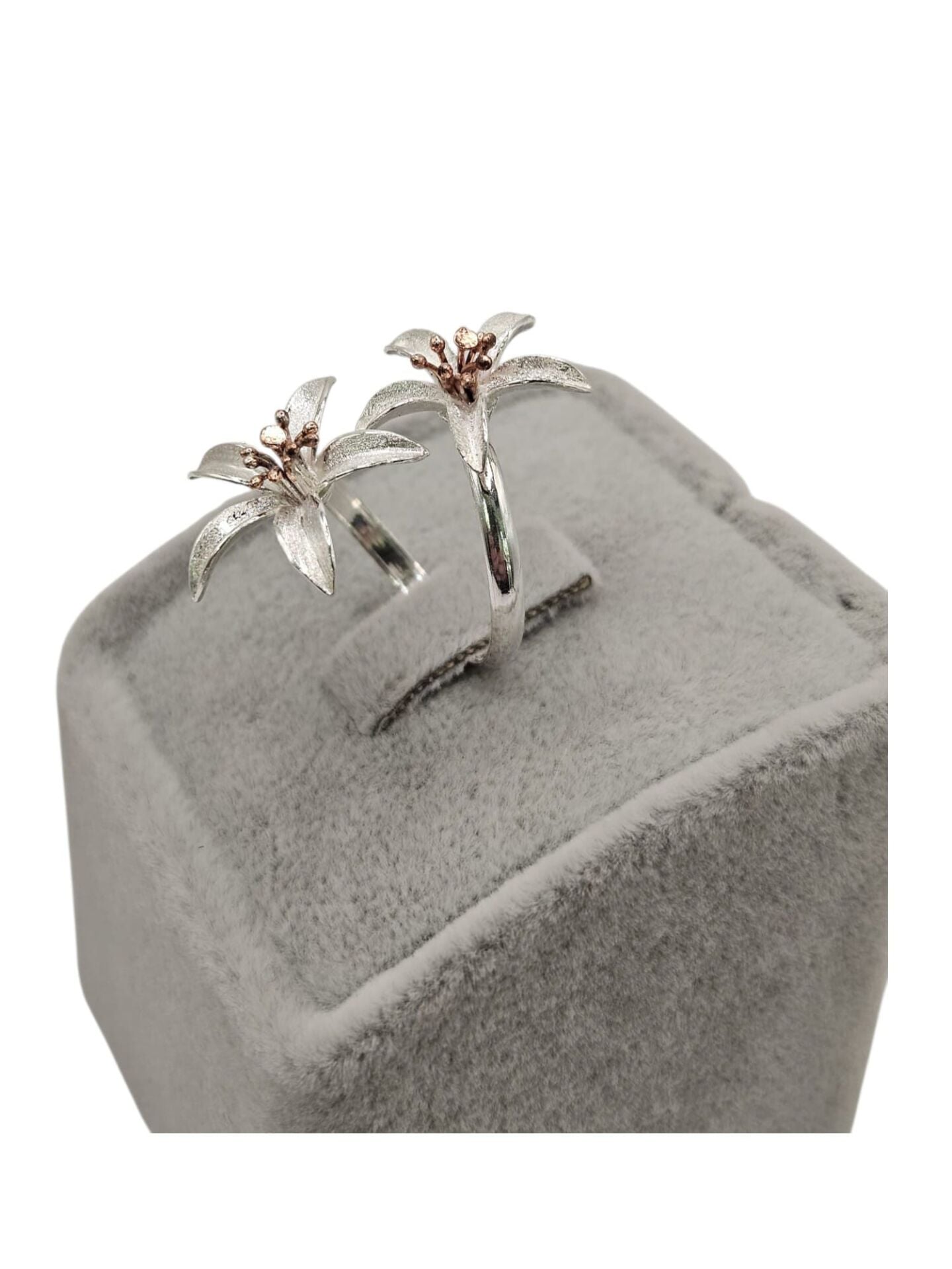 925 Ayar Çift Çiçekli Portakal Çiçeği Gümüş Yüzük