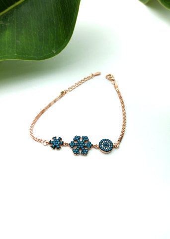 925 Ayar Firuze Taşlı Gümüş Bileklik