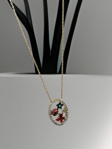 925 Ayar Zirkon Taşlı Gümüş Kolye