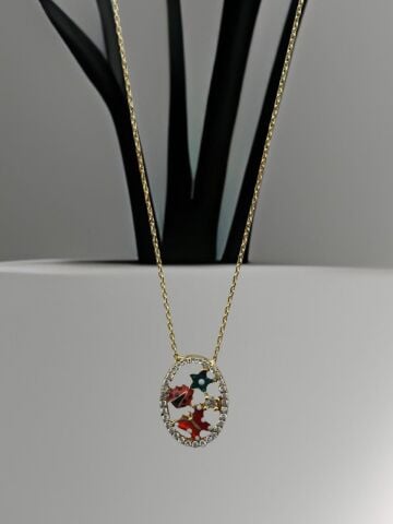 925 Ayar Zirkon Taşlı Gümüş Kolye