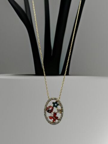 925 Ayar Zirkon Taşlı Gümüş Kolye