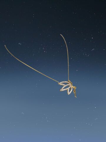 925 Ayar zirkon taşlı gold rengi su perisi gümüş kolye