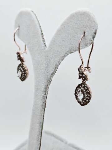 925 Ayar zirkon taşlı markiz model gümüş set