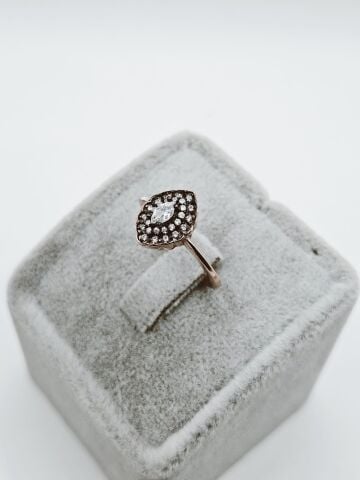 925 Ayar zirkon taşlı markiz model gümüş set