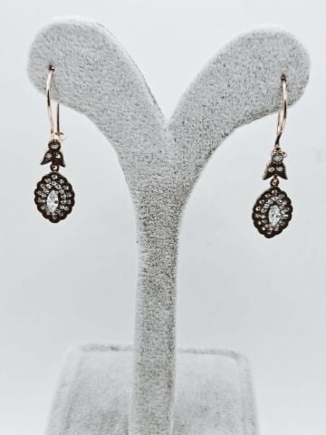 925 Ayar zirkon taşlı markiz model gümüş set