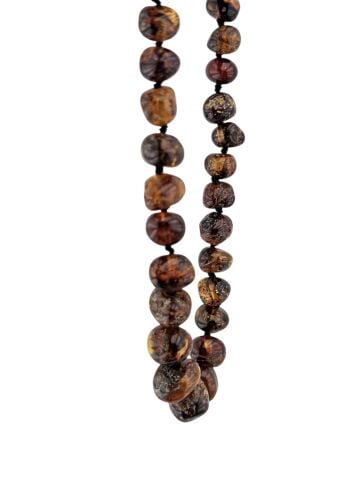 Doğal taşlı kehribar kolye