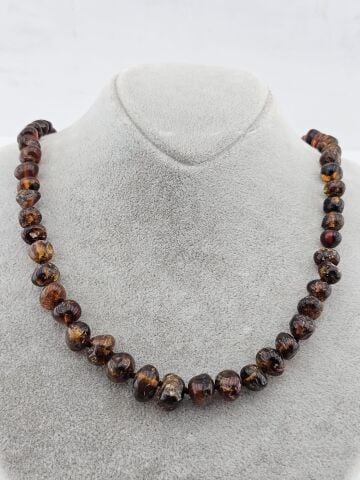 Doğal taşlı kehribar kolye