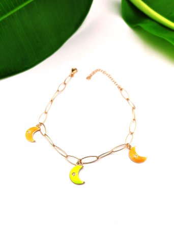 925 Ayar Ay Yıldız Temalı Gümüş Halhal