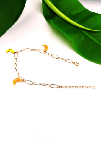 925 Ayar Ay Yıldız Temalı Gümüş Halhal