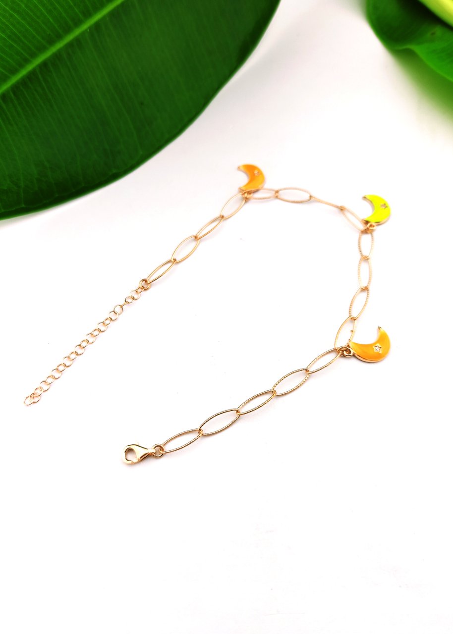 925 Ayar Ay Yıldız Temalı Gümüş Halhal