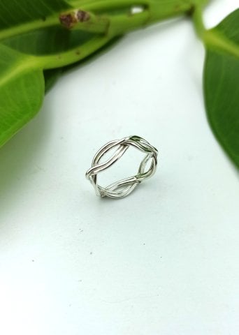 925 Ayar Adana Kalın Burma Model Gümüş Yüzük