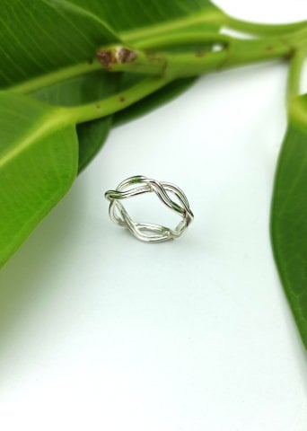 925 Ayar Adana Kalın Burma Model Gümüş Yüzük