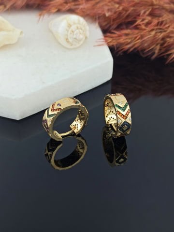 925 Ayar Zirkon Taşlı Halka Gümüş Küpe