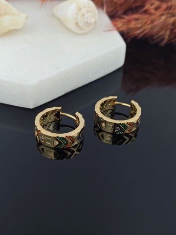 925 Ayar Zirkon Taşlı Halka Gümüş Küpe