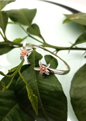 925 Ayar Portakal Çiçeği Gümüş Bilezik