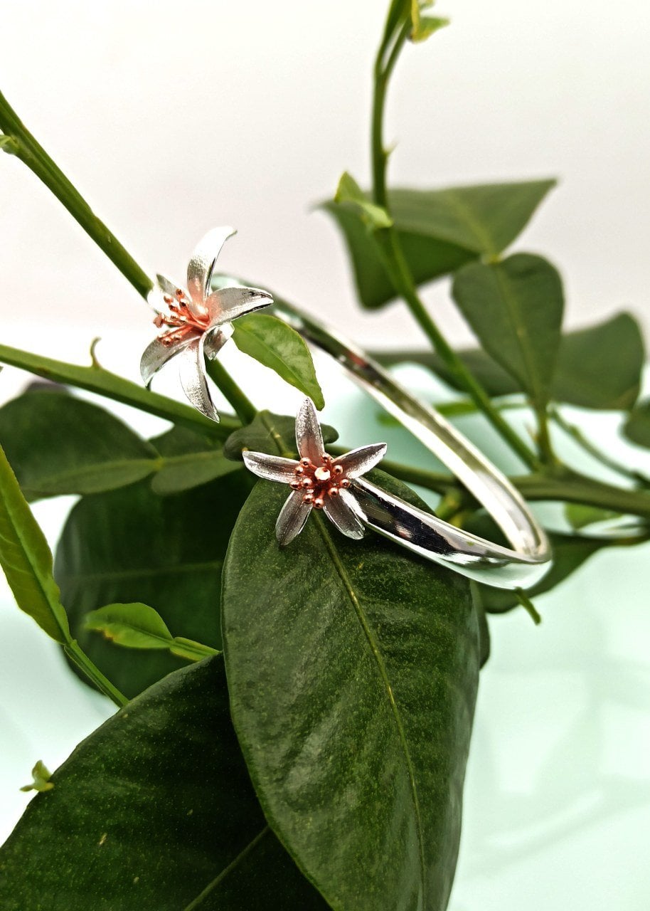 925 Ayar Portakal Çiçeği Gümüş Bilezik