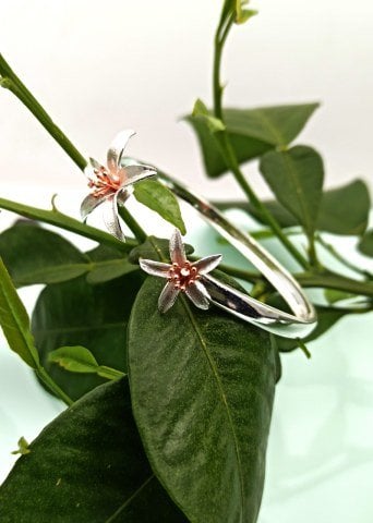 925 Ayar Portakal Çiçeği Gümüş Bilezik