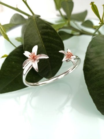 925 Ayar Portakal Çiçeği Gümüş Bilezik