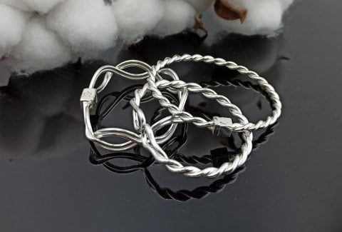 925 Ayar Klasik Üçlü Çocuk Burma Bilezik