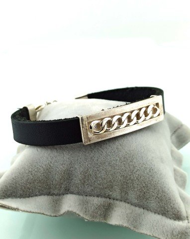 925 Ayar Gümüş & Deri Bileklik