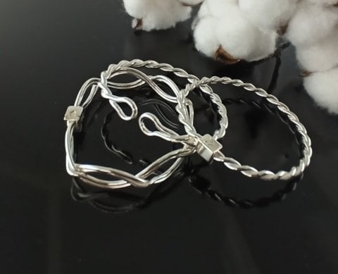 925 Ayar Klasik Üçlü Burma Bilezik