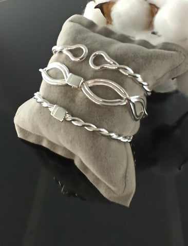 925 Ayar Klasik Üçlü Burma Bilezik