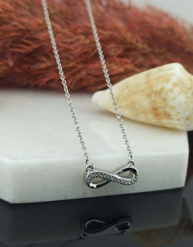 925 Ayar Zirkon Taşlı Gümüş Kolye