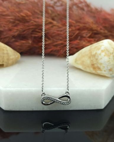 925 Ayar Zirkon Taşlı Gümüş Kolye