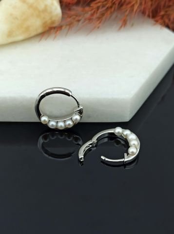 925 Ayar İncili Gümüş Küpe