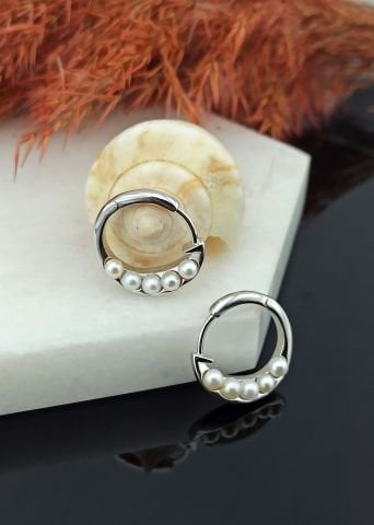 925 Ayar İncili Gümüş Küpe